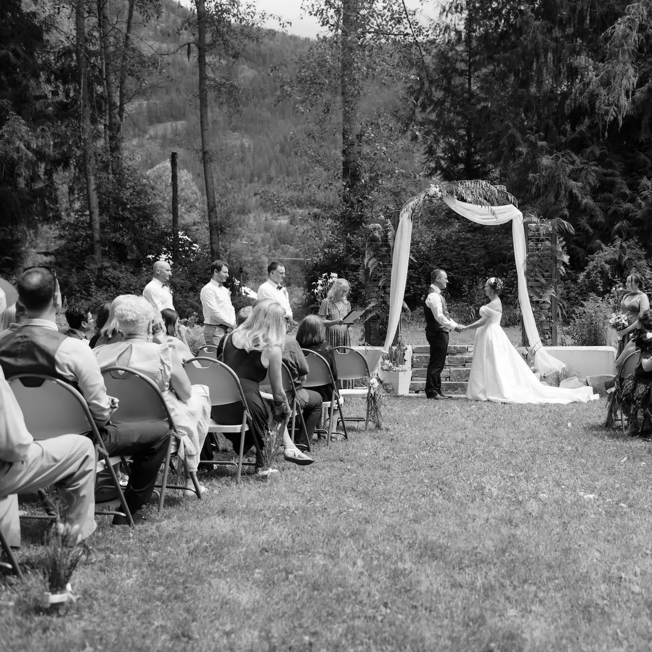 Ceremony-86 couple getting marries at For-rest Retreat