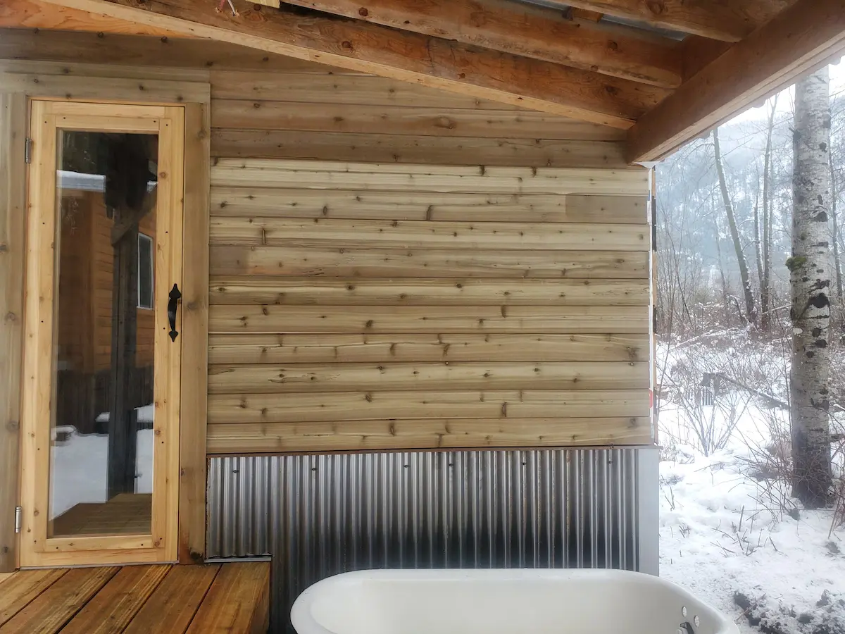 exterior of sauna at For-rest Retreat