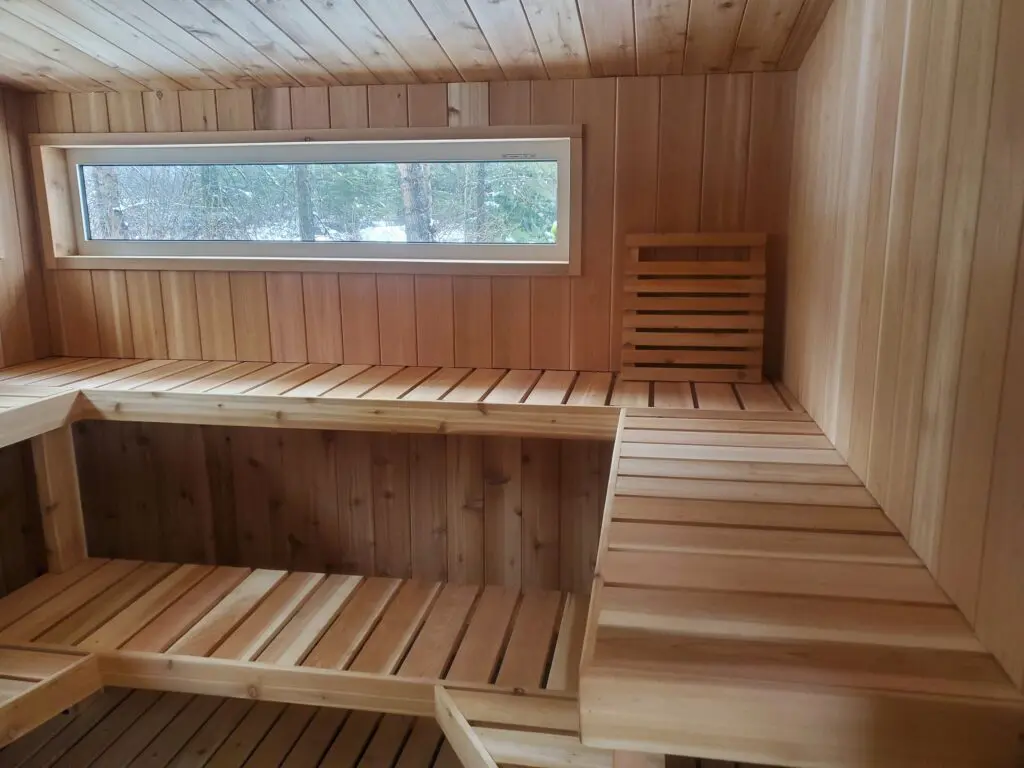 interior of sauna