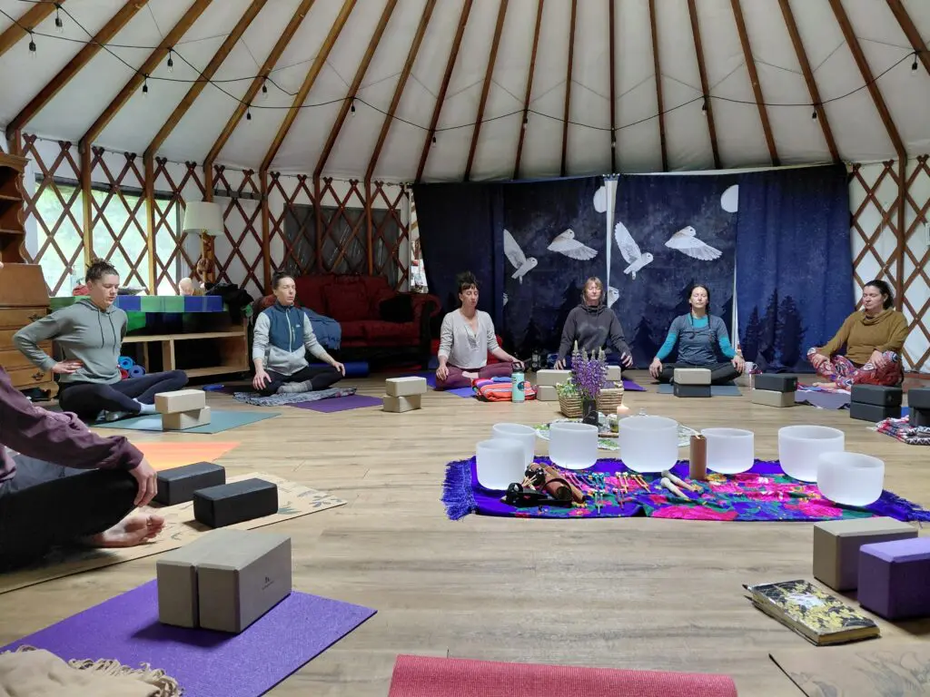 yoga in the yurt