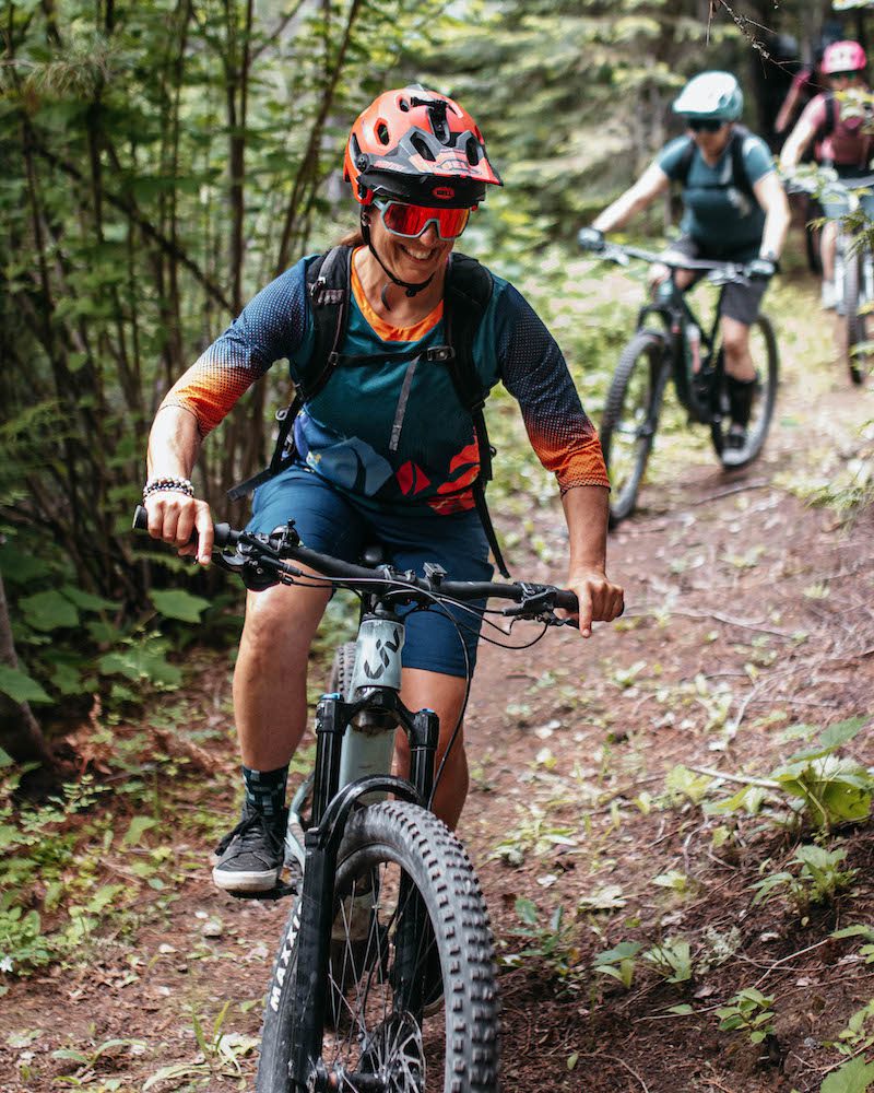 woman mountain biker